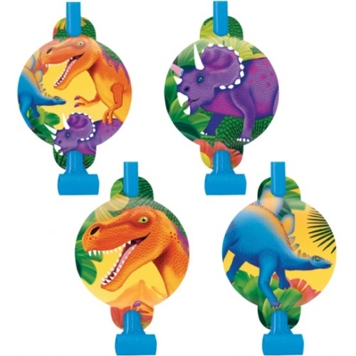 Dinosaur Prehistoric Party Blowers (Pack of 8)