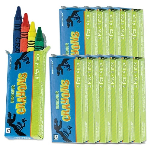 Dinosaur Prehistoric Party Mini Crayons (Pack of 12)