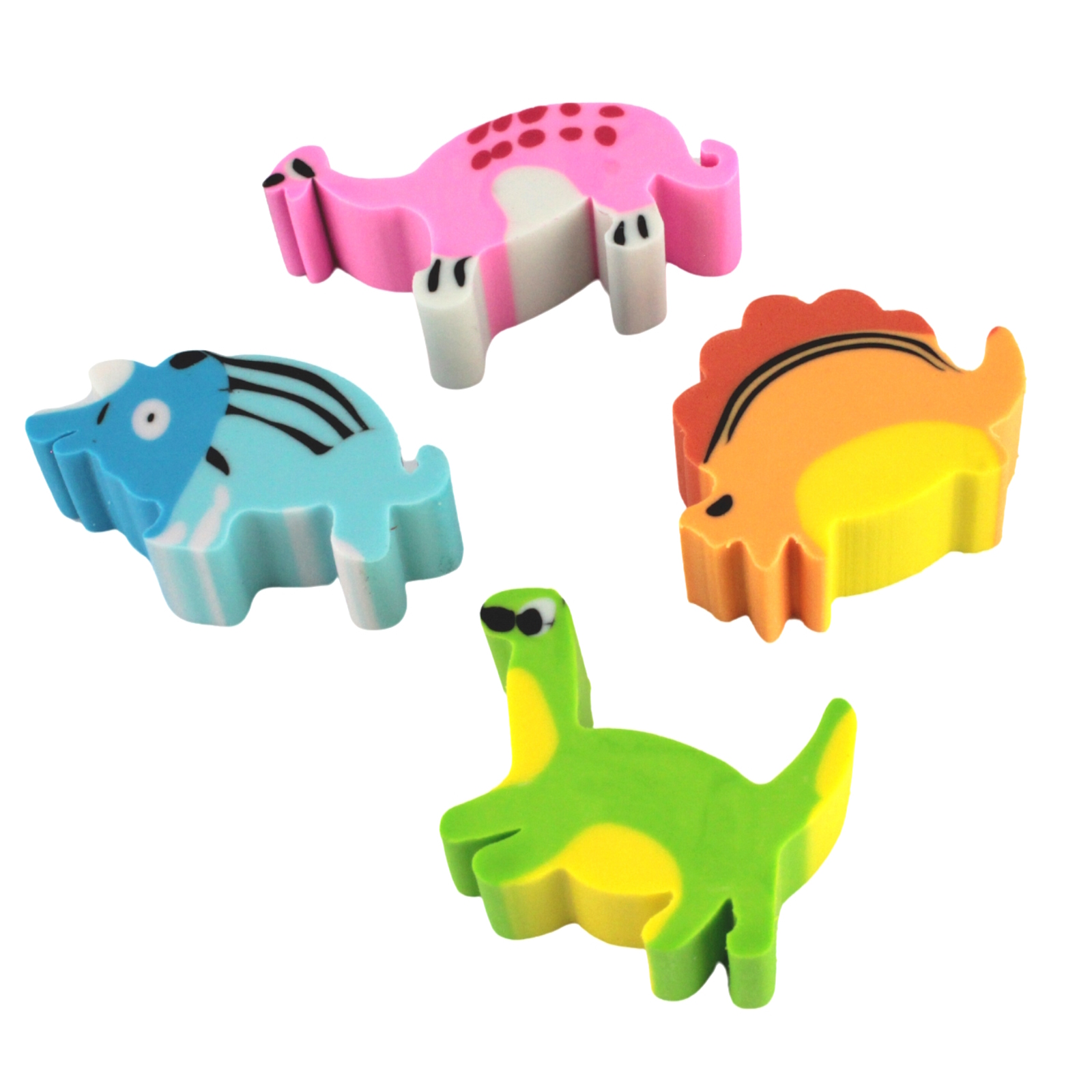 Assorted Dinosaur Erasers (Pack of 8) 