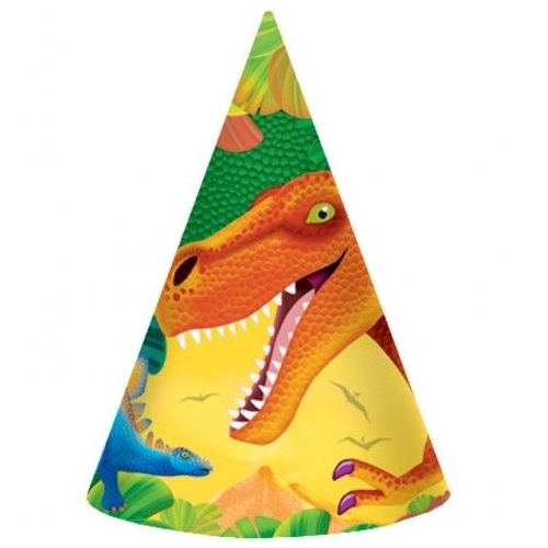 Dinosaur Prehistoric Party Hats (Pack of 8)