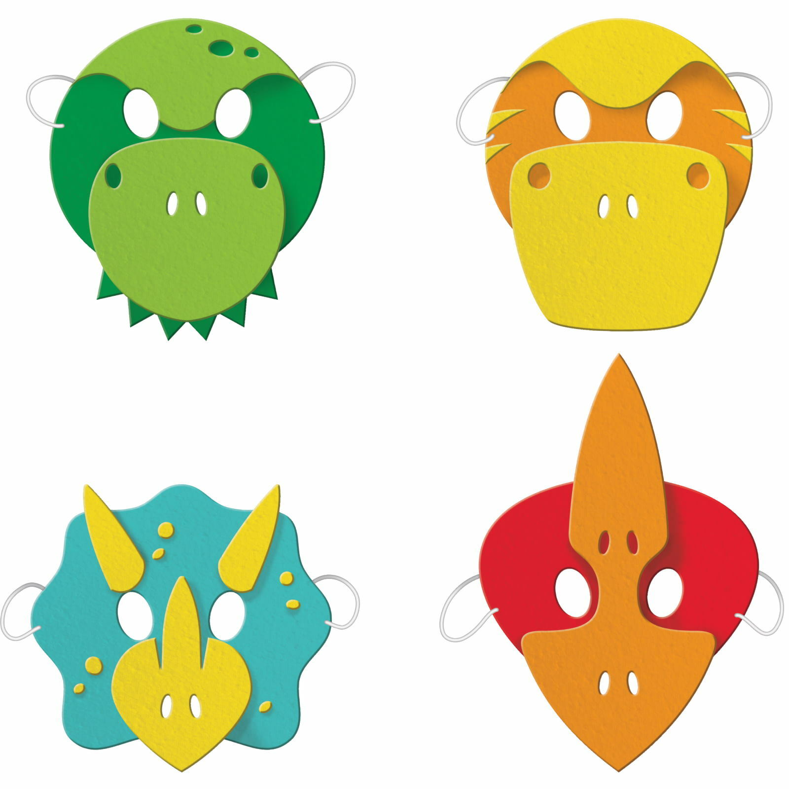 Dino Party Dinosaur Masks (Pack of 4)