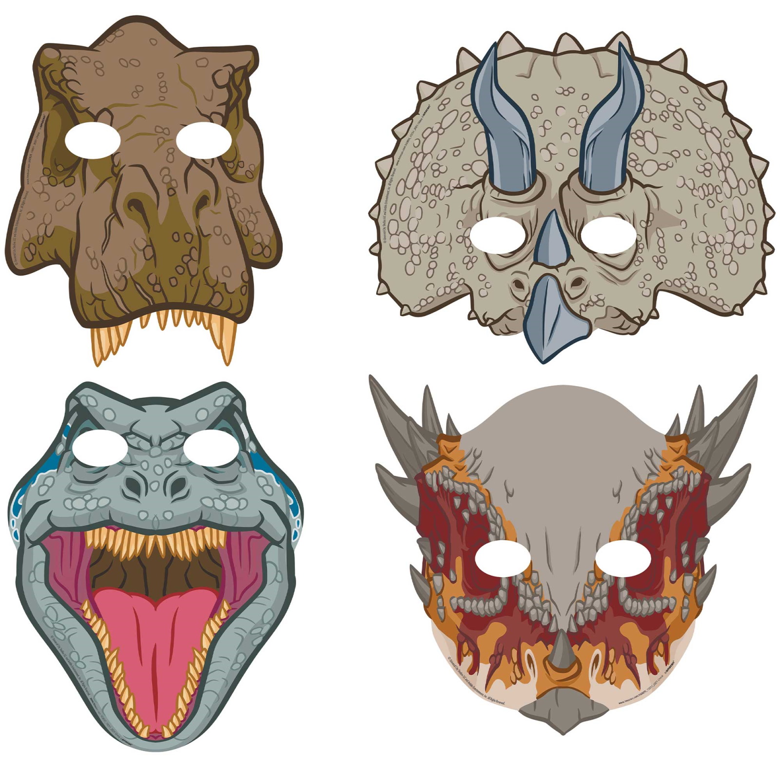 Jurassic Into the Wild Masks (Pack of 8)