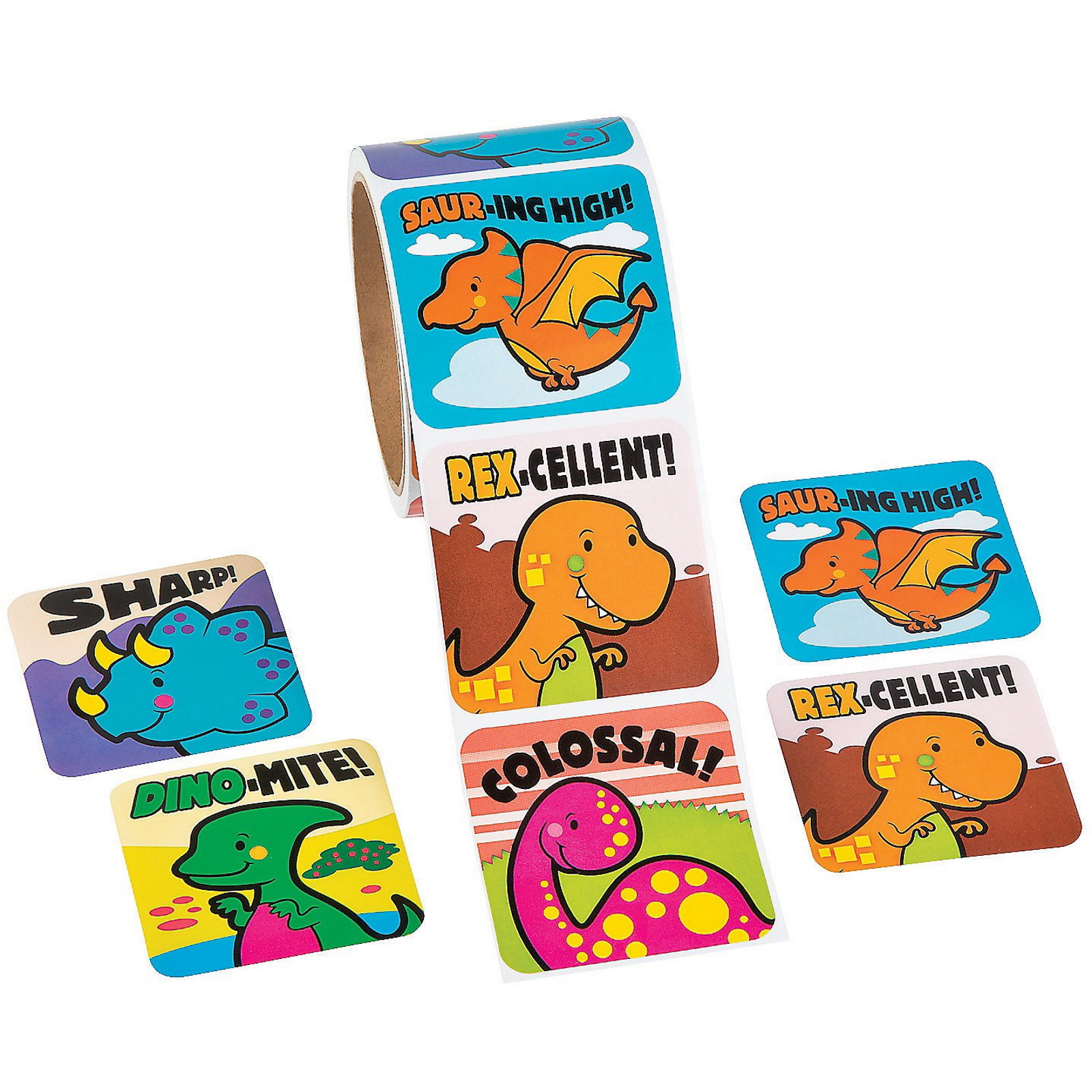 Jumbo Dinosaur Stickers (Roll of 100)