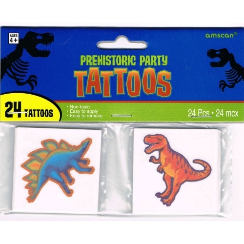 Dinosaur Prehistoric Party Tattoos (Pack of 24)