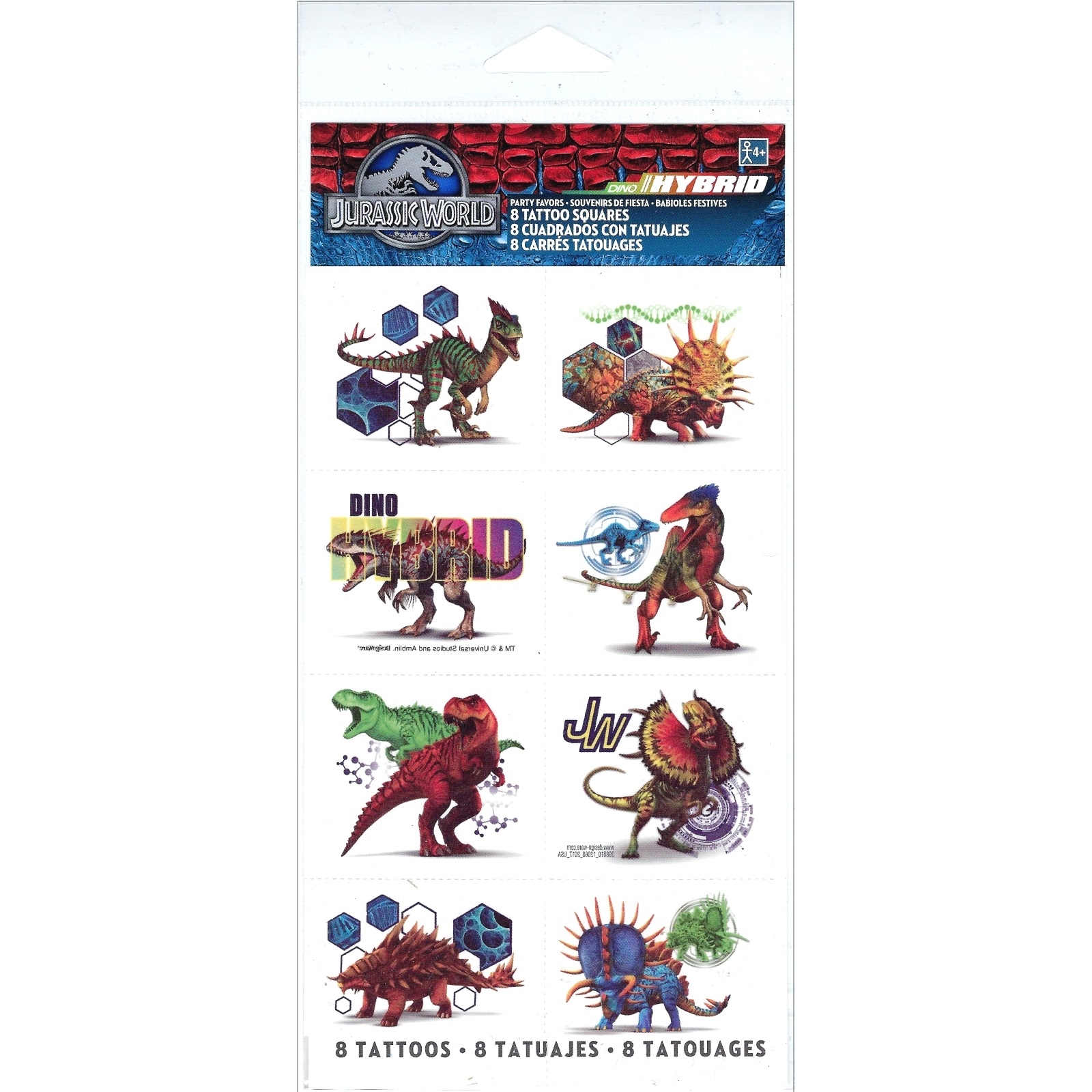 Jurassic World Tattoos (1 Sheet)