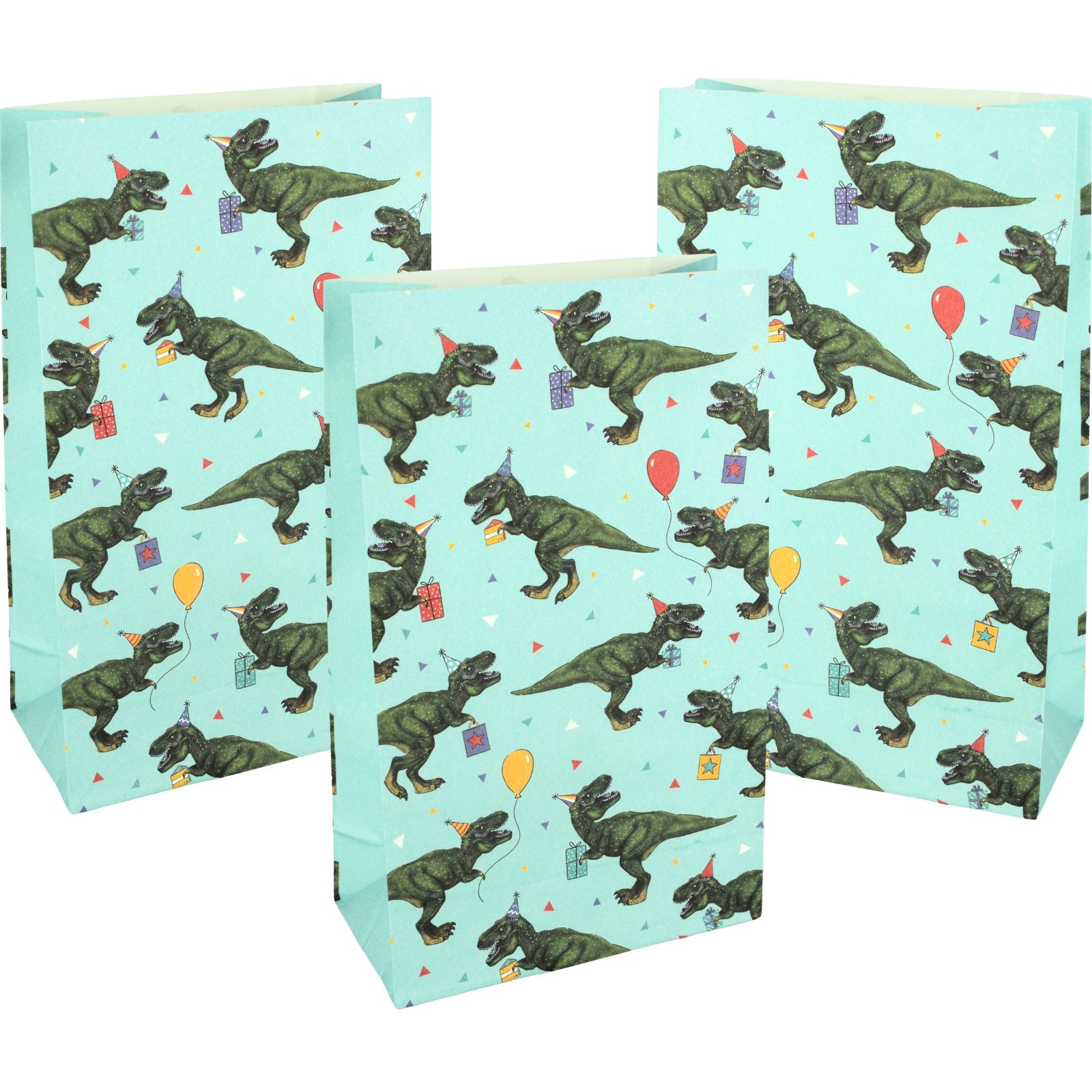 Dinosaur Fun Paper Party Bags (Pack of 8) 