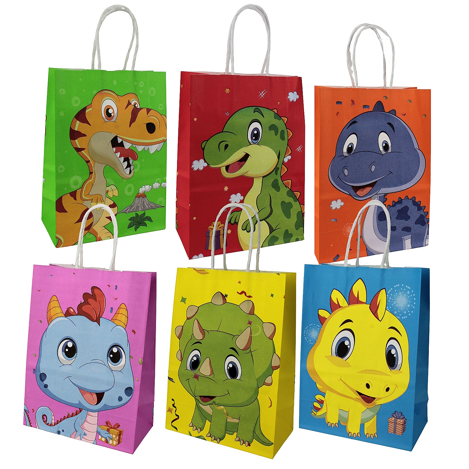 Dinosaur Paper Gift Bags (Pack of 12)