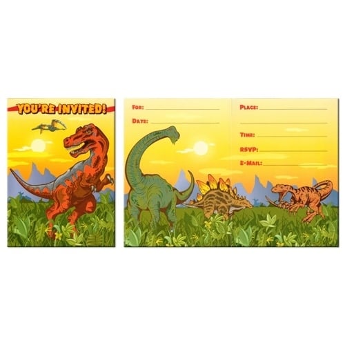 Dinosaur Party Invitations (Pack of 8)