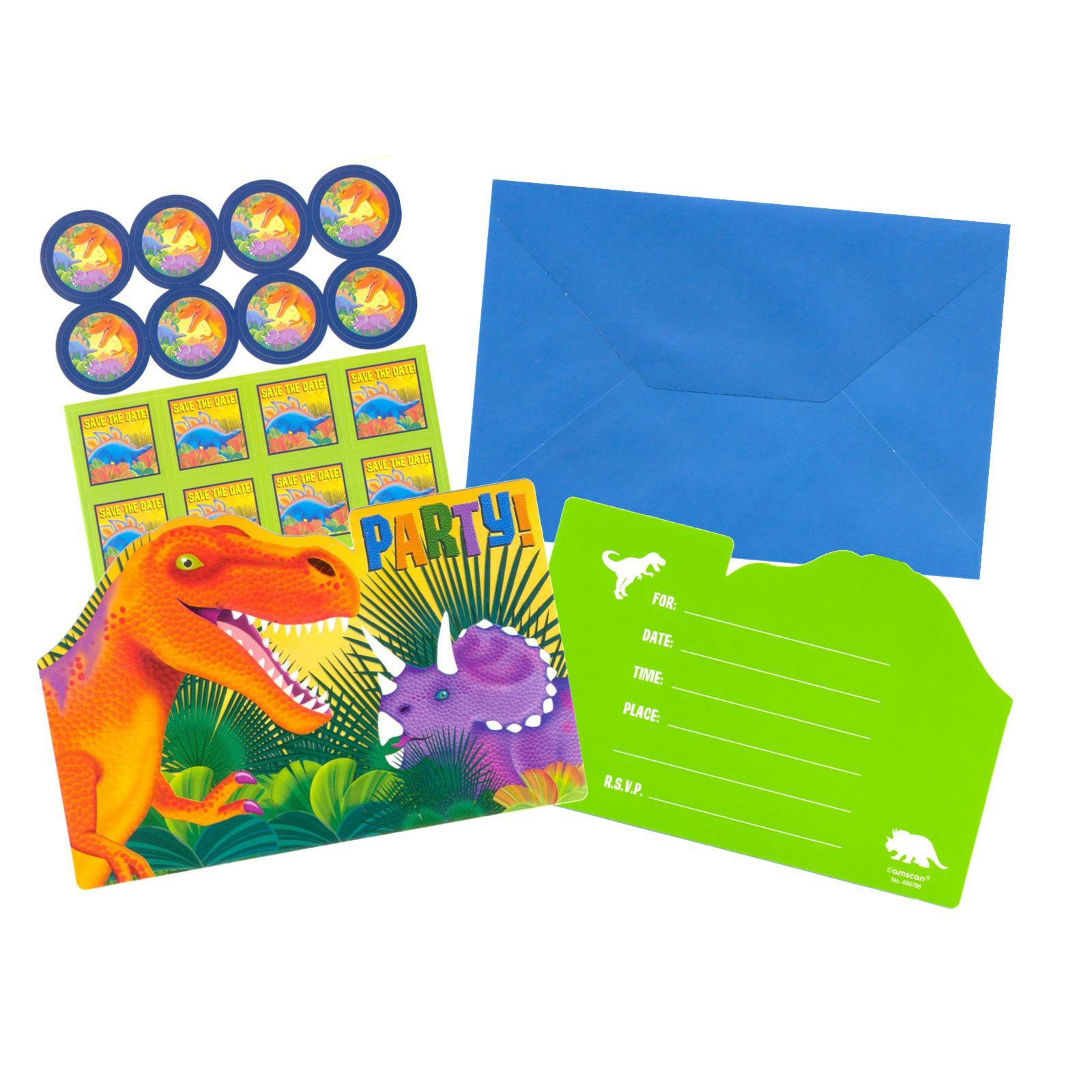 Dinosaur Prehistoric Party Invitation Set (Pack of 8)