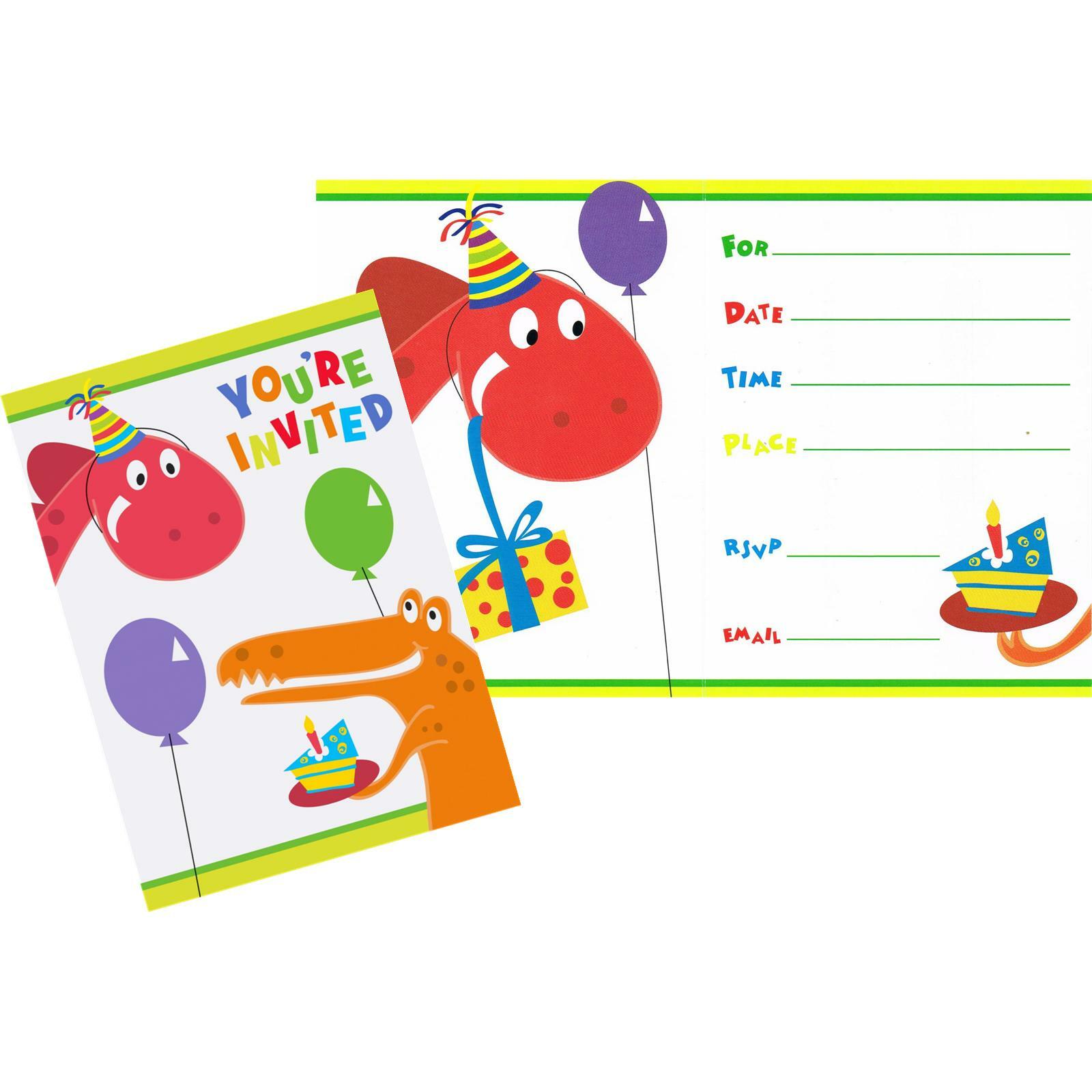 Dino Party Invitations (Pack of 8)