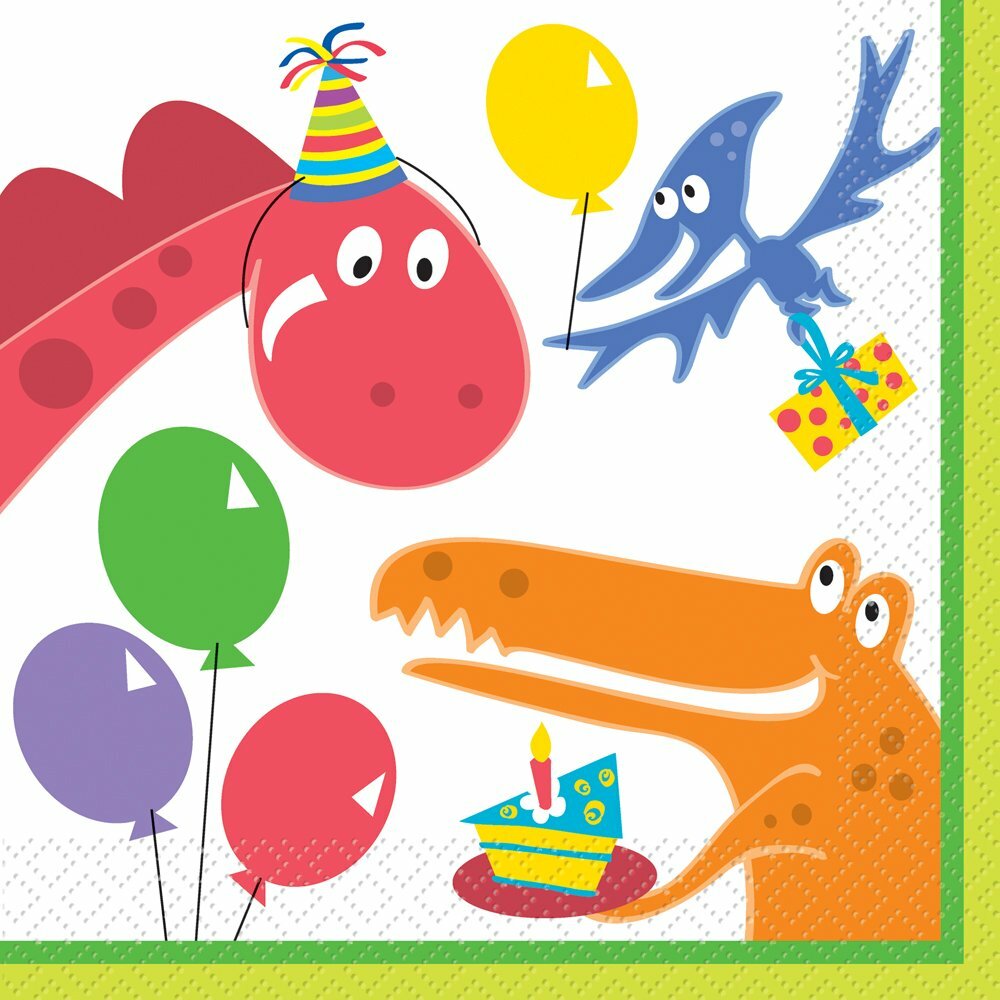 Dino Party Large Napkins / Serviettes (Pack of 16)