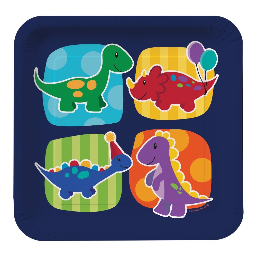 Little Dino Party Large Paper Plates (Pack of 8)