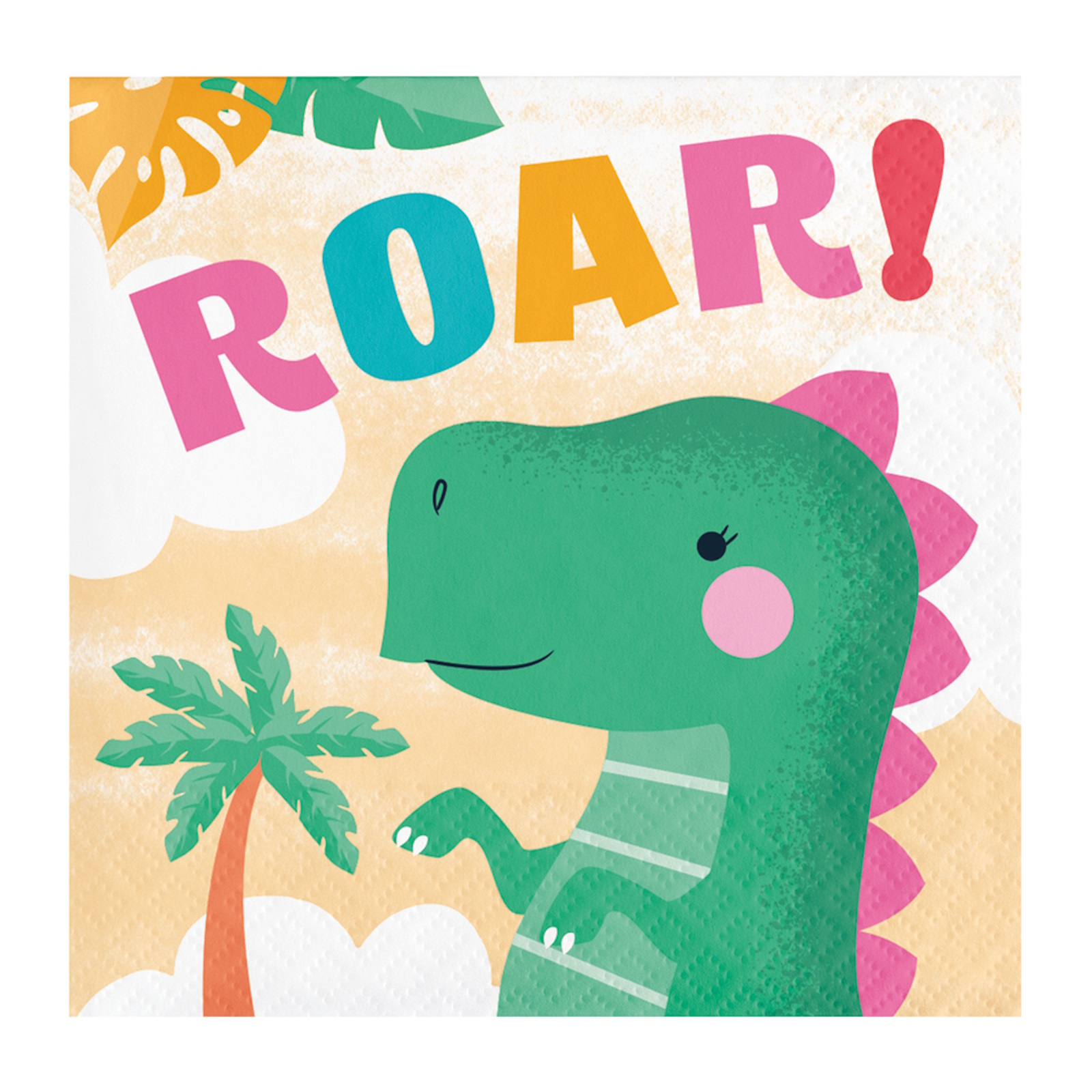 Girl Dino Party Small Napkins / Serviettes (Pack of 16)