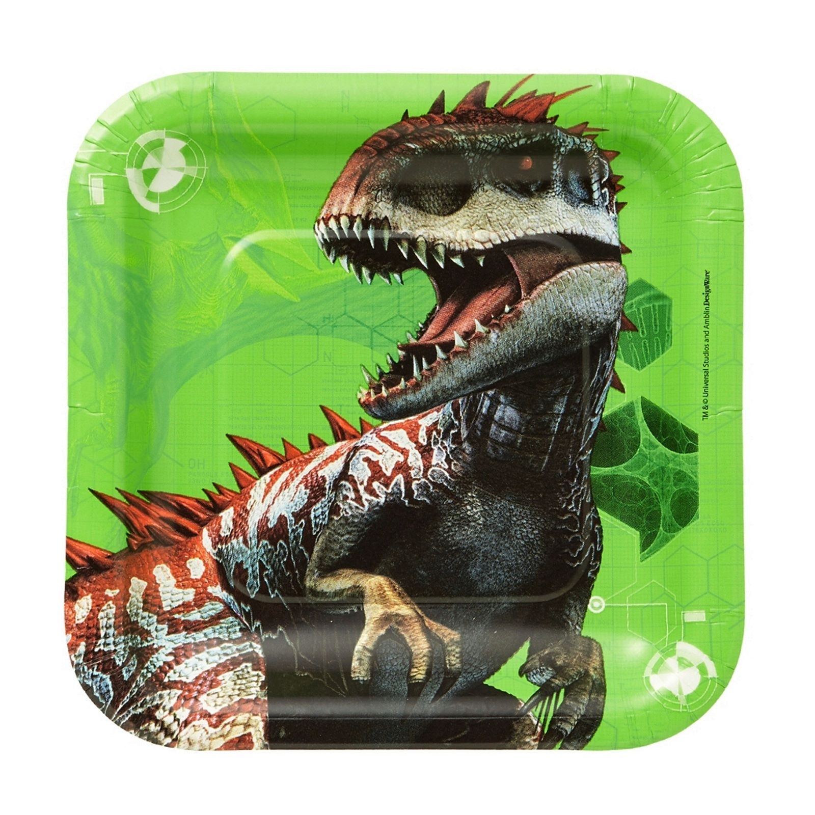 Jurassic World Small Square Paper Plates (Pack of 8)