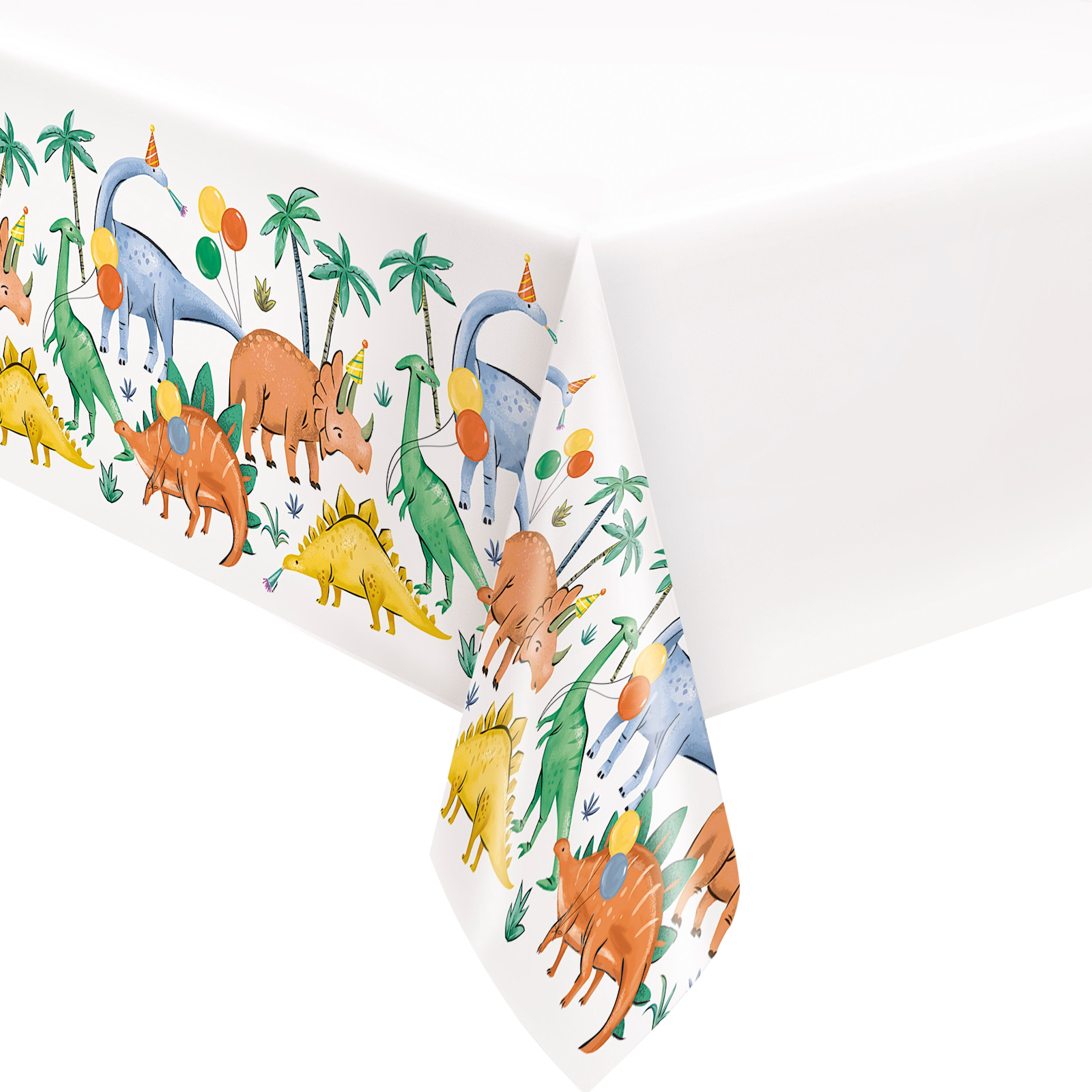 Partying Dinosaurs Plastic Tablecloth