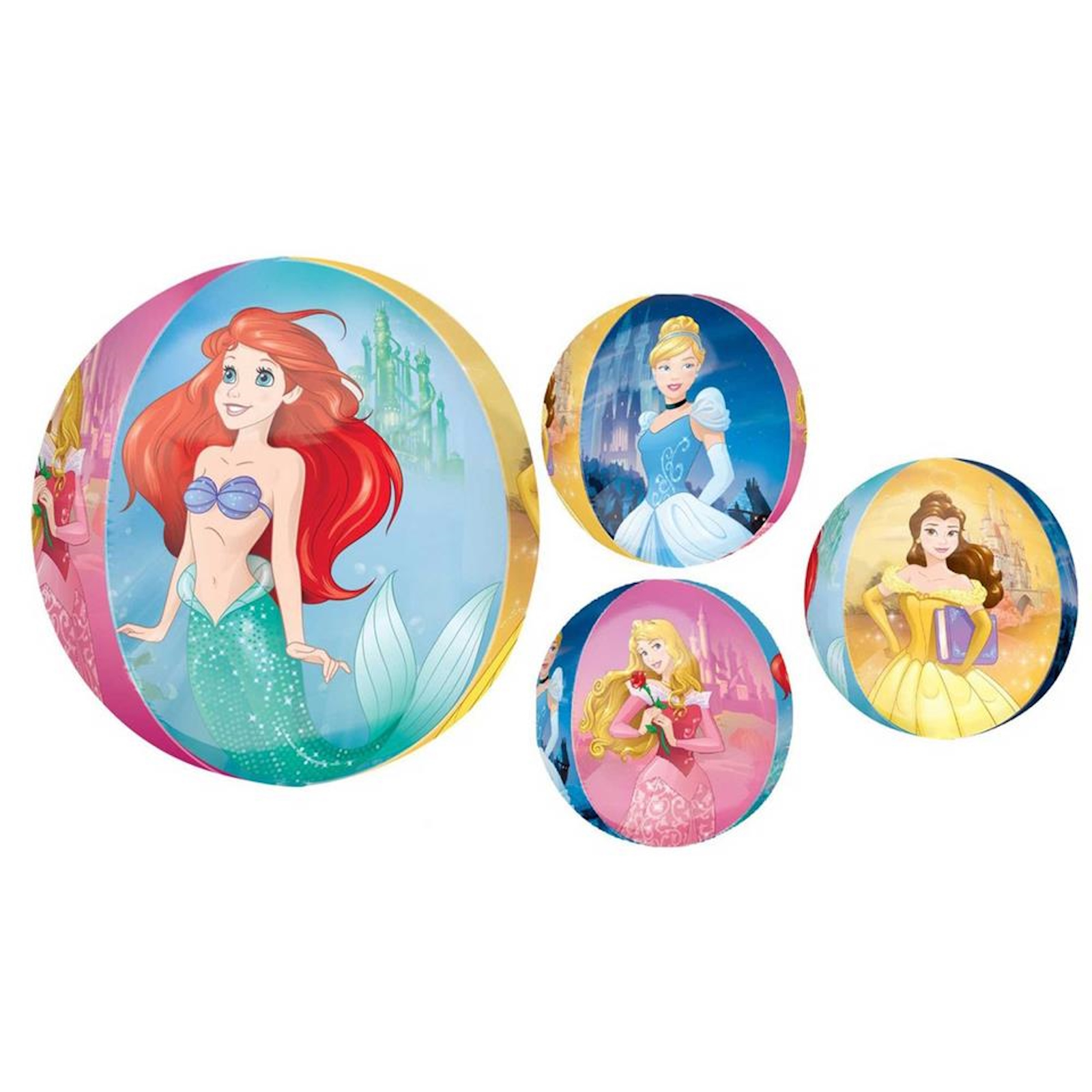 Shape Orbz Disney Princess 4 Sided 38cm x 40cm Clear See Through Balloon