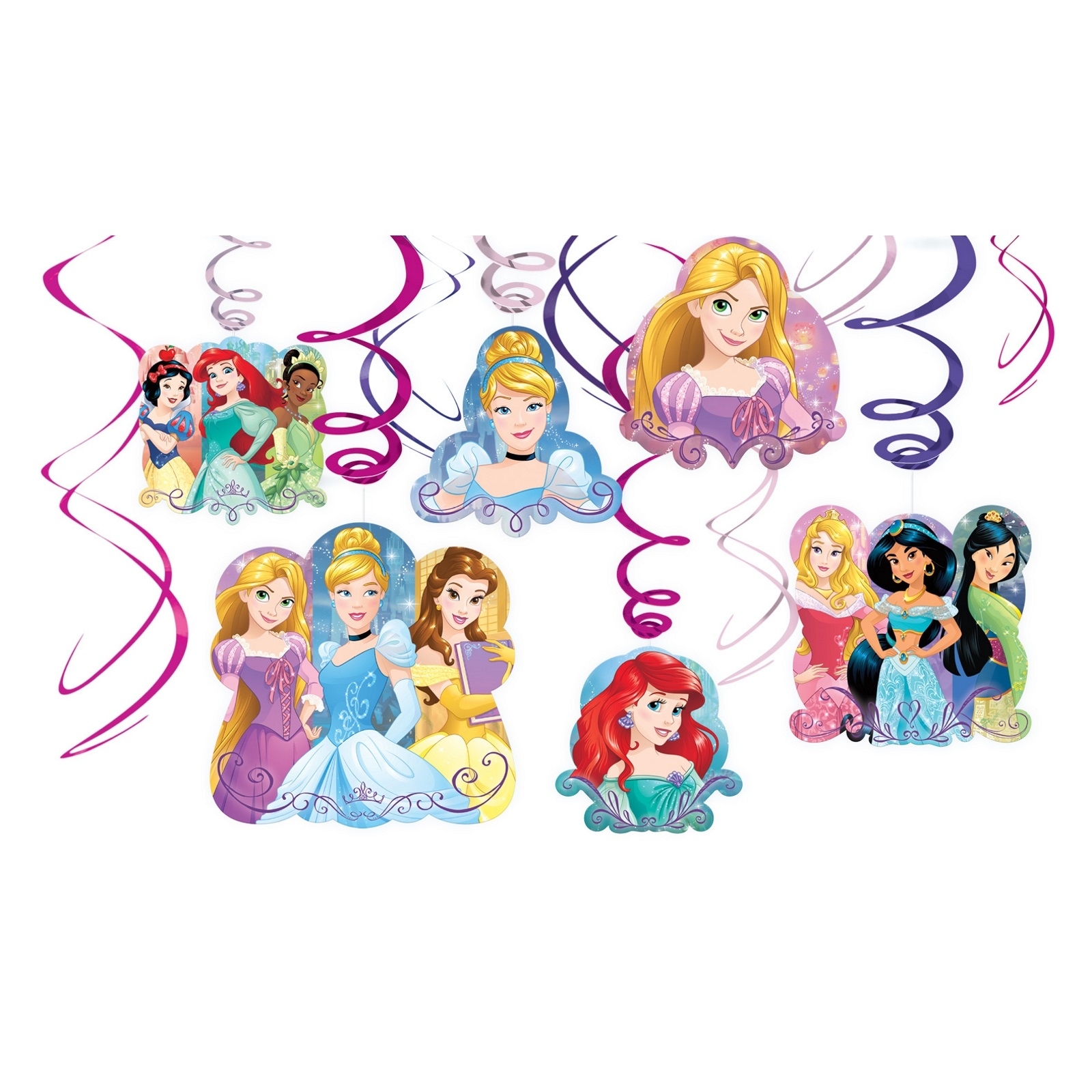 Disney Princess Dream Big Swirl Decorations (Pack of 12)