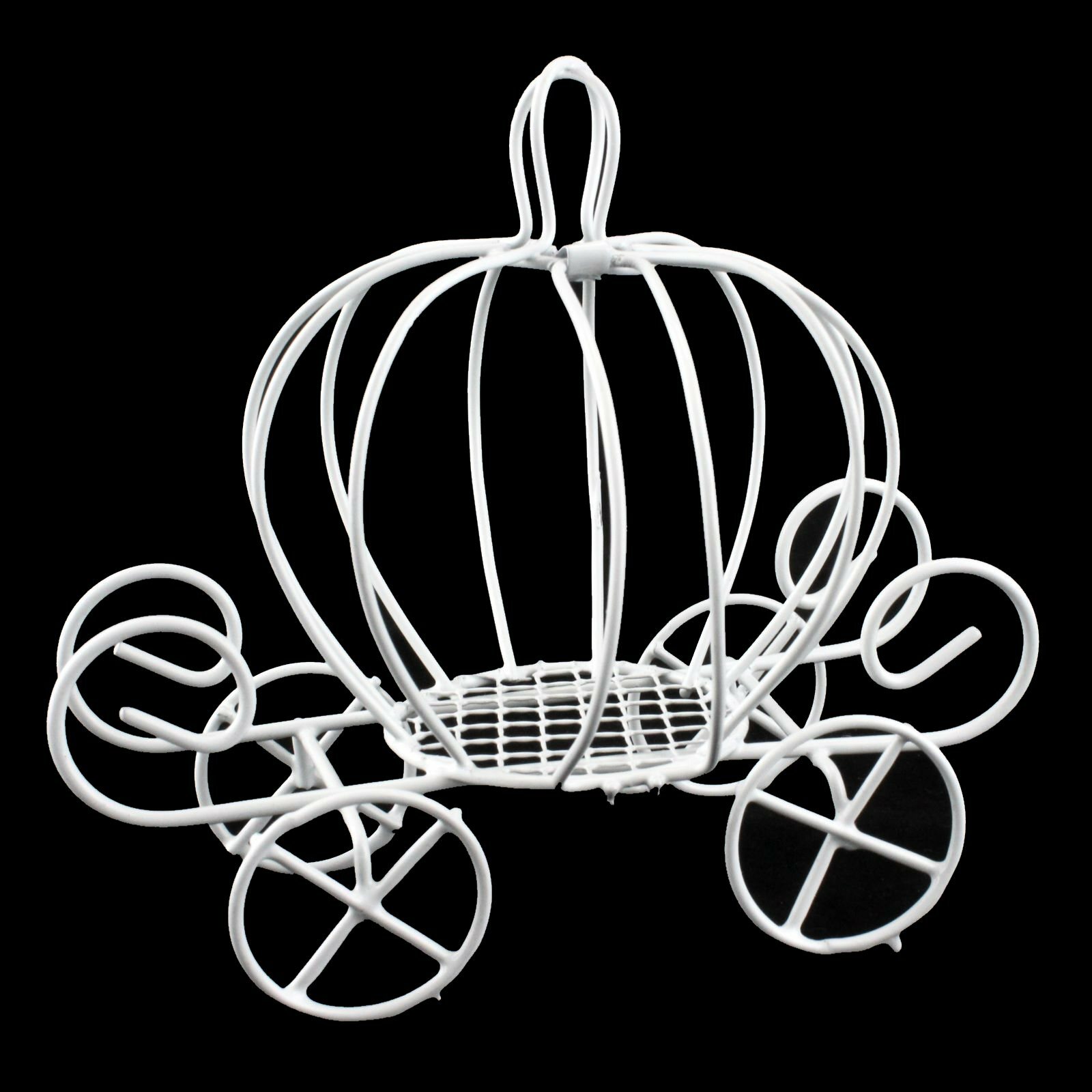 Small White Metal Carriage Decoration