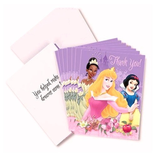 Disney Princess Party Thank You Cards (Pack of 8)