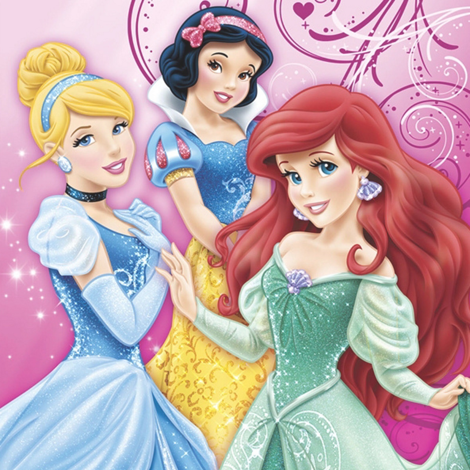 Disney Sparkle Princess Large Napkins / Serviettes (Pack of 16)