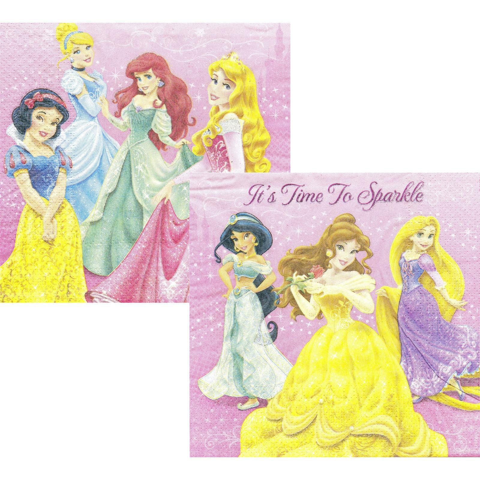 Disney Princess Sparkle Large Napkins / Serviettes (Pack of 16)