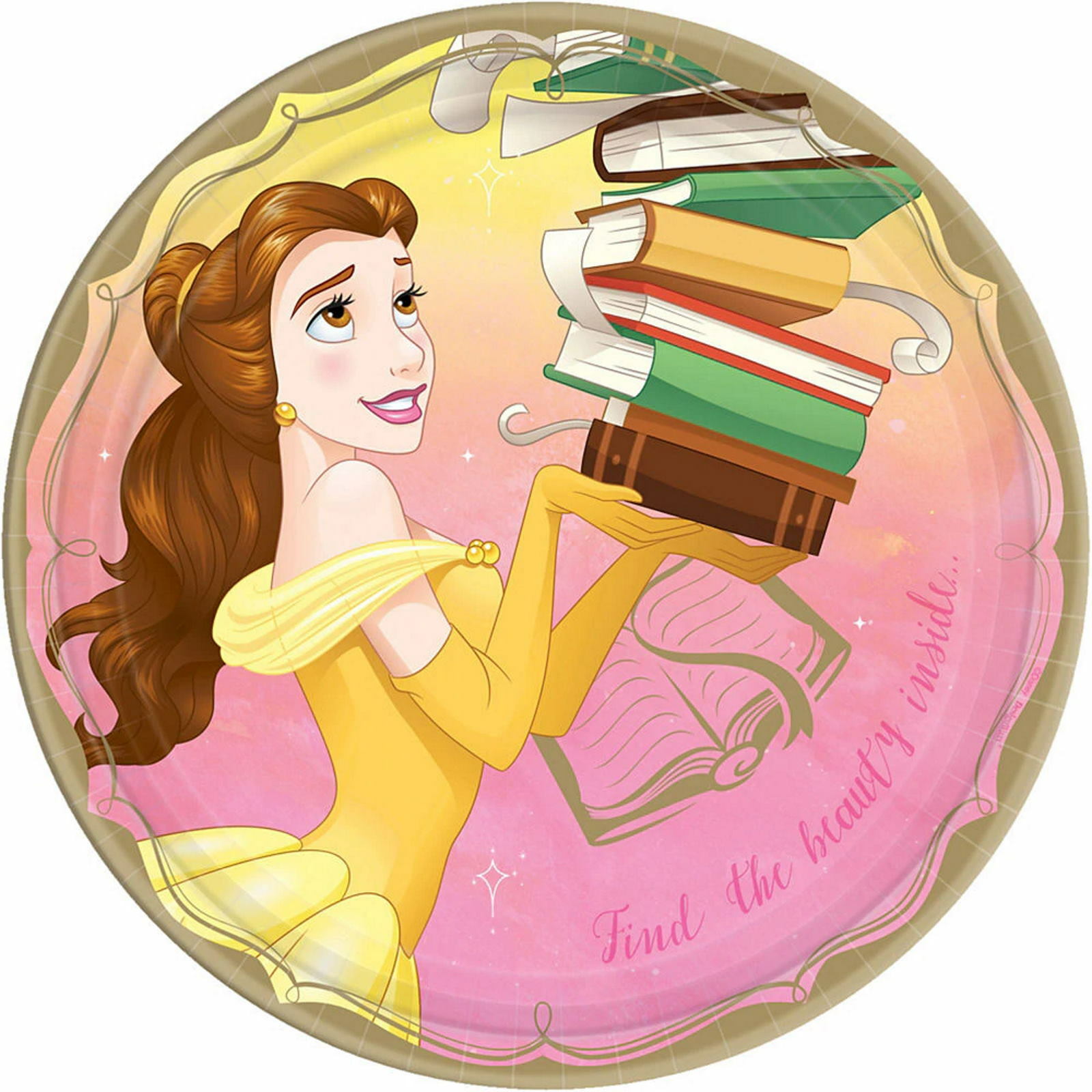 Disney Princess Once Upon A Time Belle Large Paper Plates (Pack of 8)