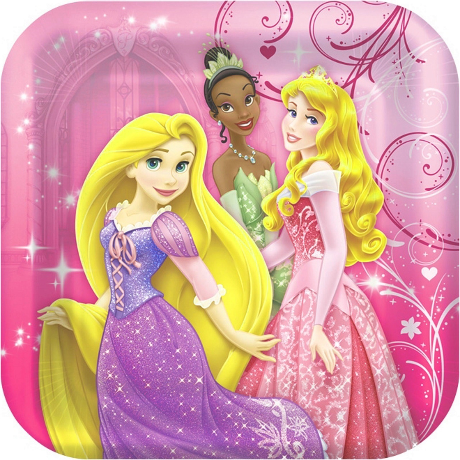 Disney Sparkle Princess Small Paper Plates (Pack of 8)