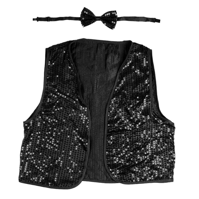 Sequin Bow Tie Adult Black