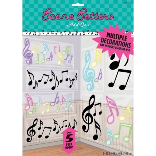 Musical Notes Disco Scene Setter Wall Decorations