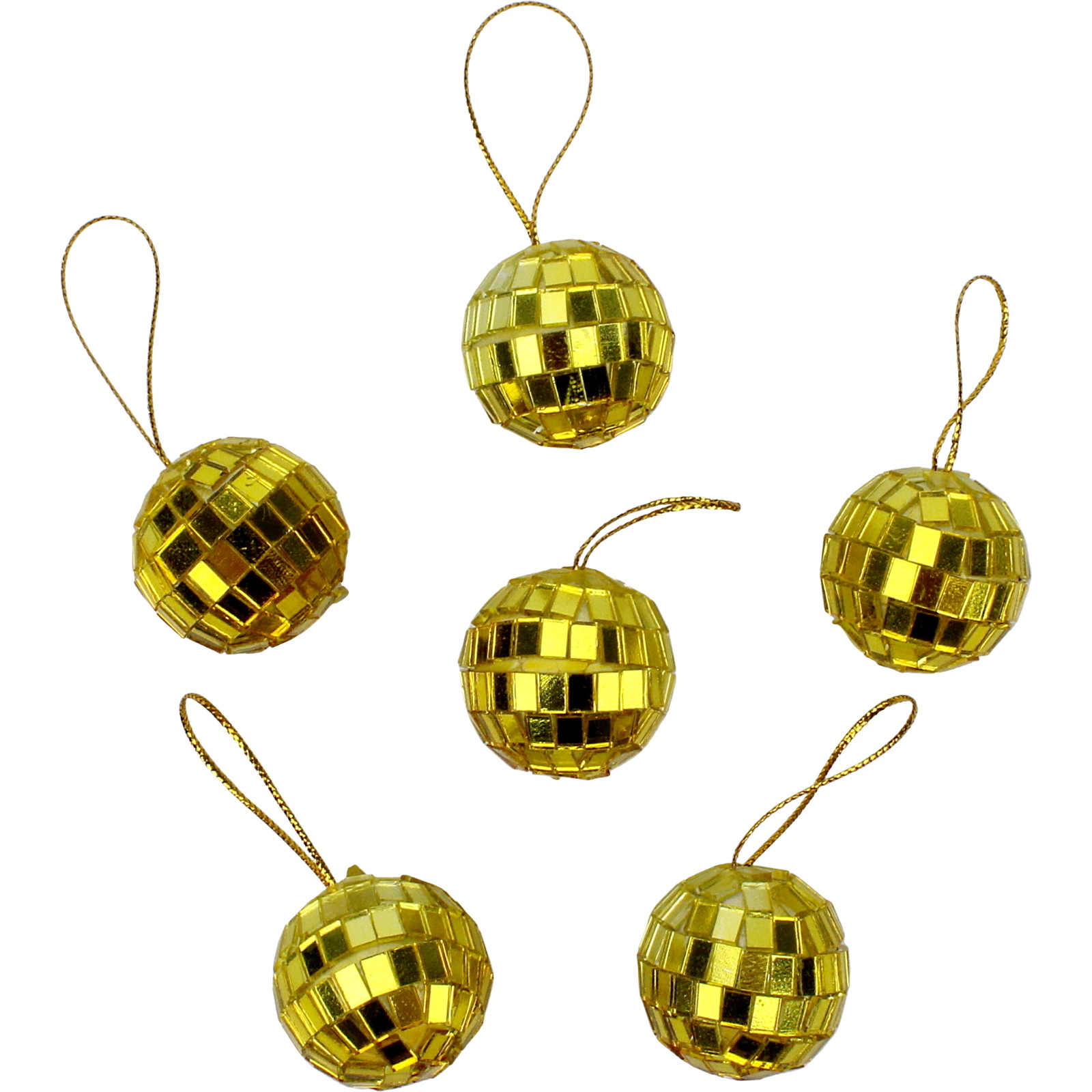 Mini Gold 3cm Disco Mirror Balls (Box of 6)
