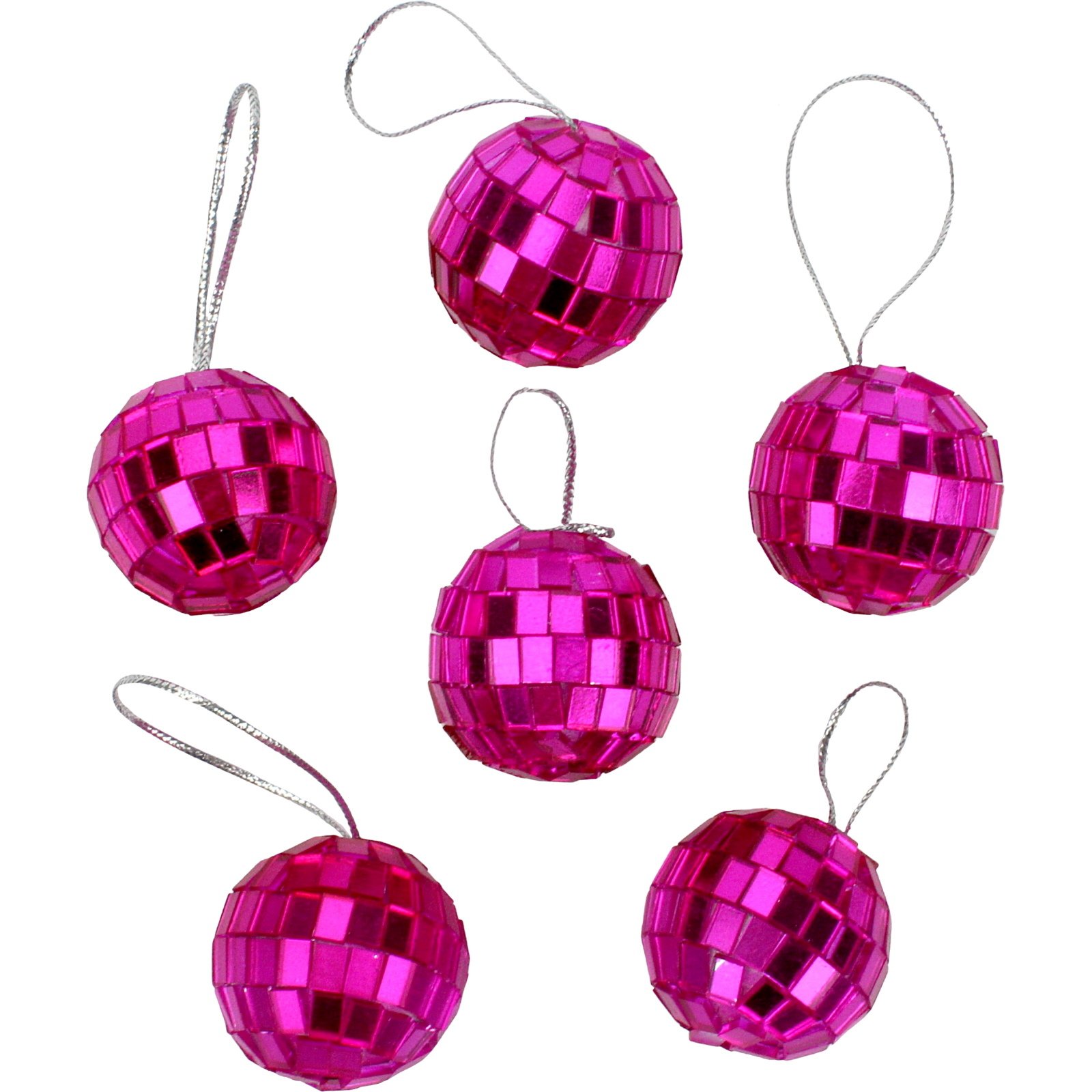 Mini Pink 3cm Disco Mirror Balls (Box of 6)