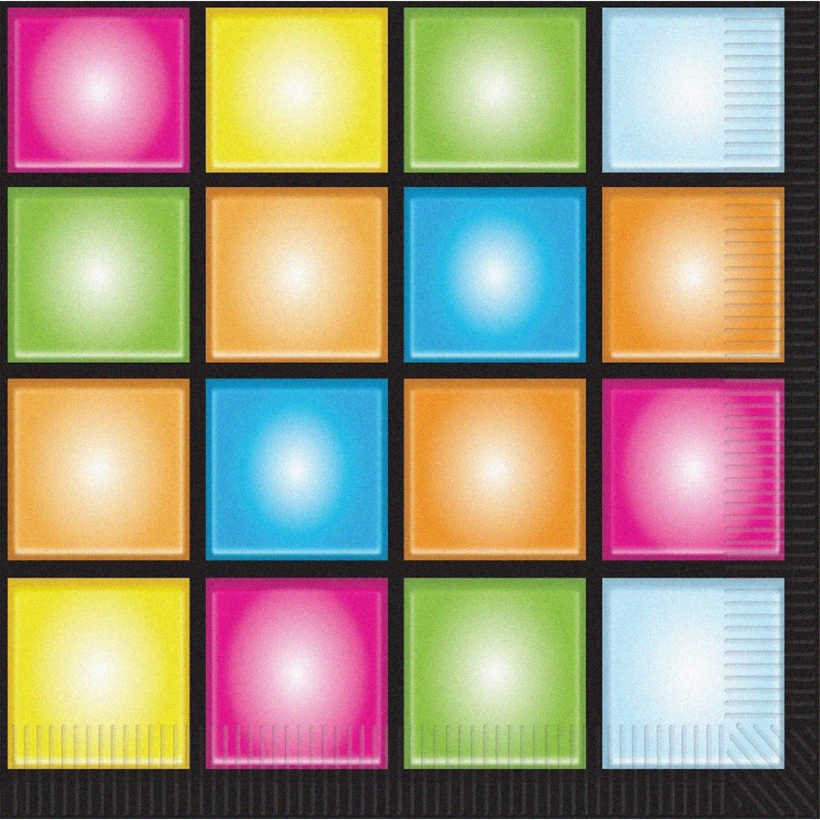 Disco Tiles Large Napkins / Serviettes (Pack of 16) 