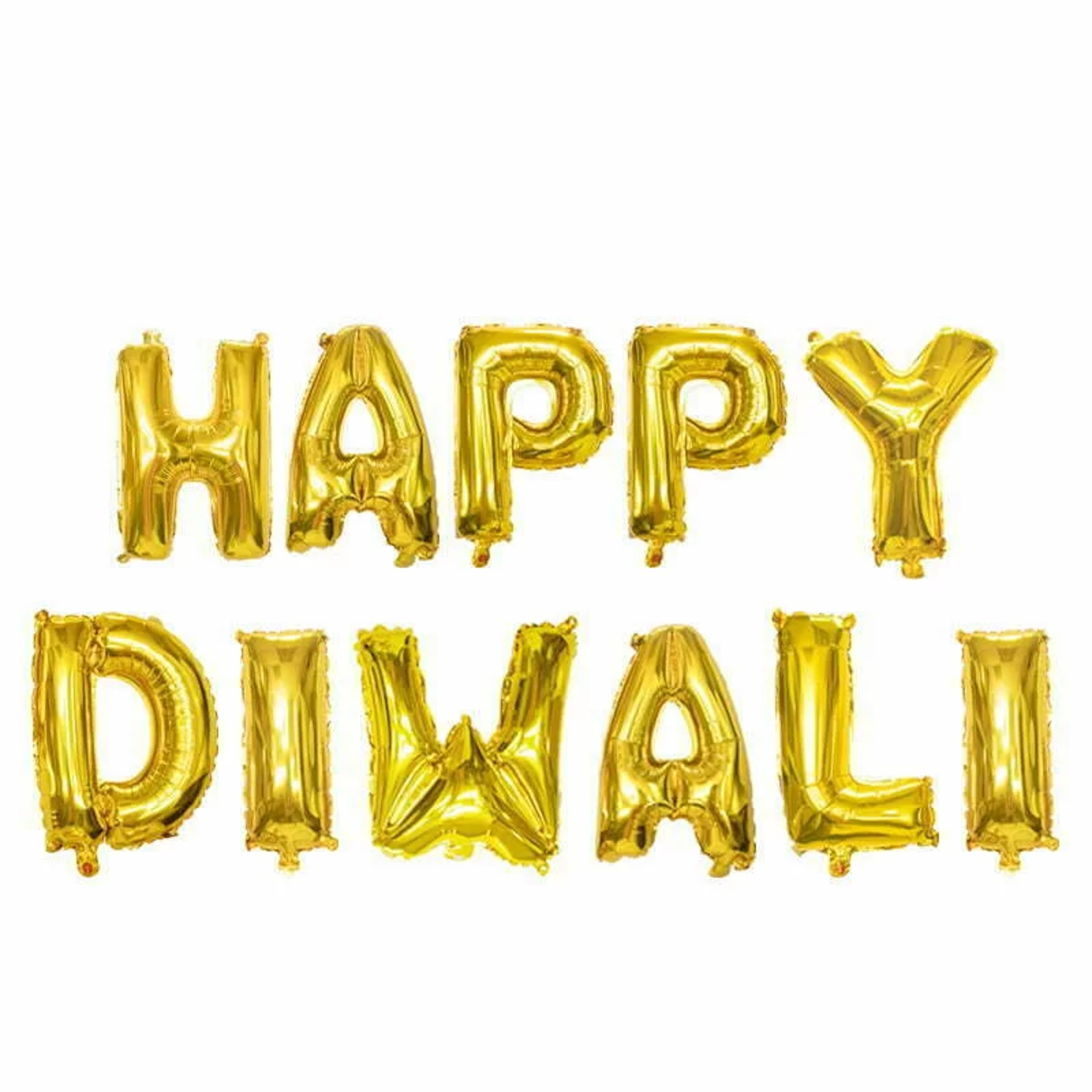 Gold Happy Diwali Foil Letter Balloon Banner (Air Fill) 