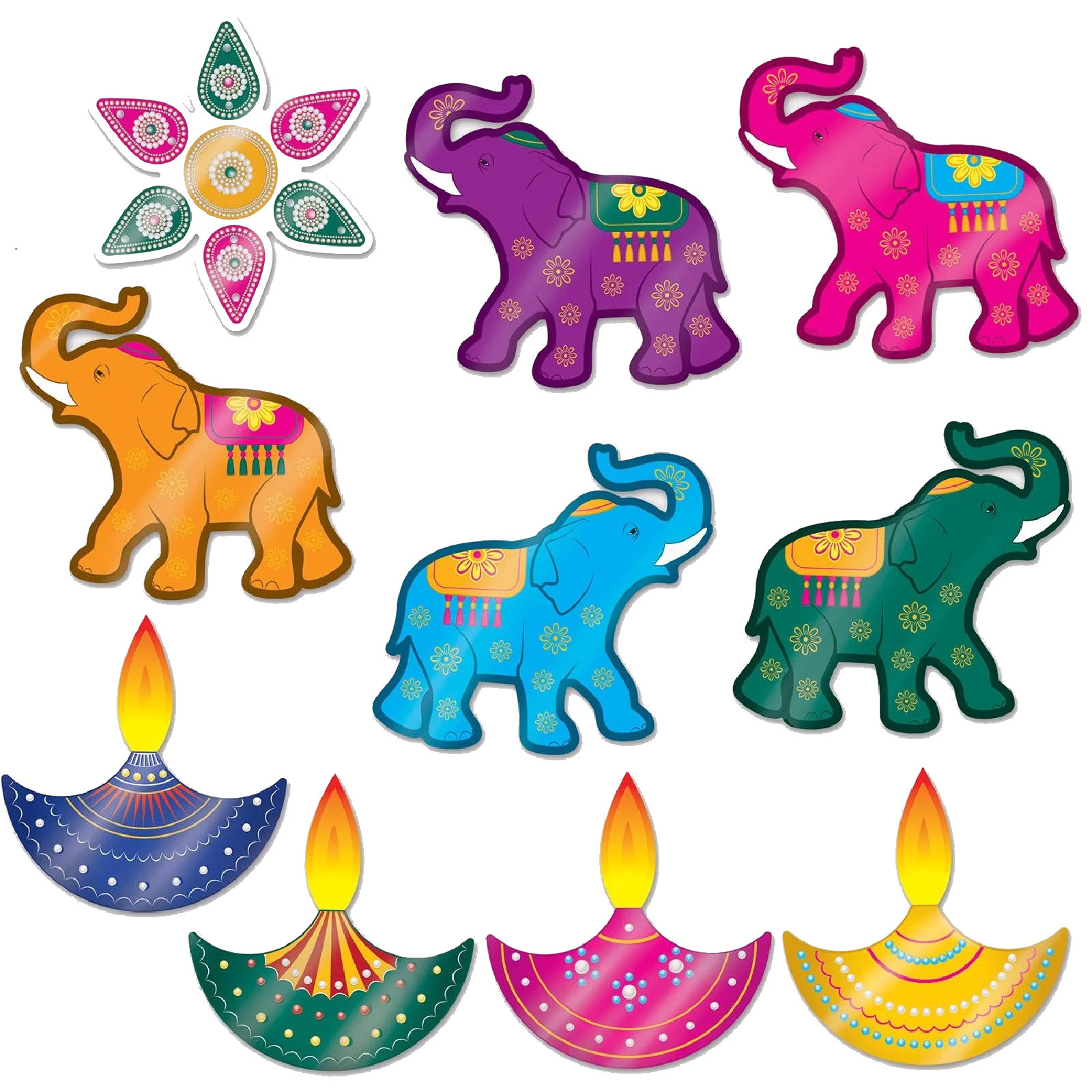 Diwali Foil Cutout Wall Decorations Pack of 10