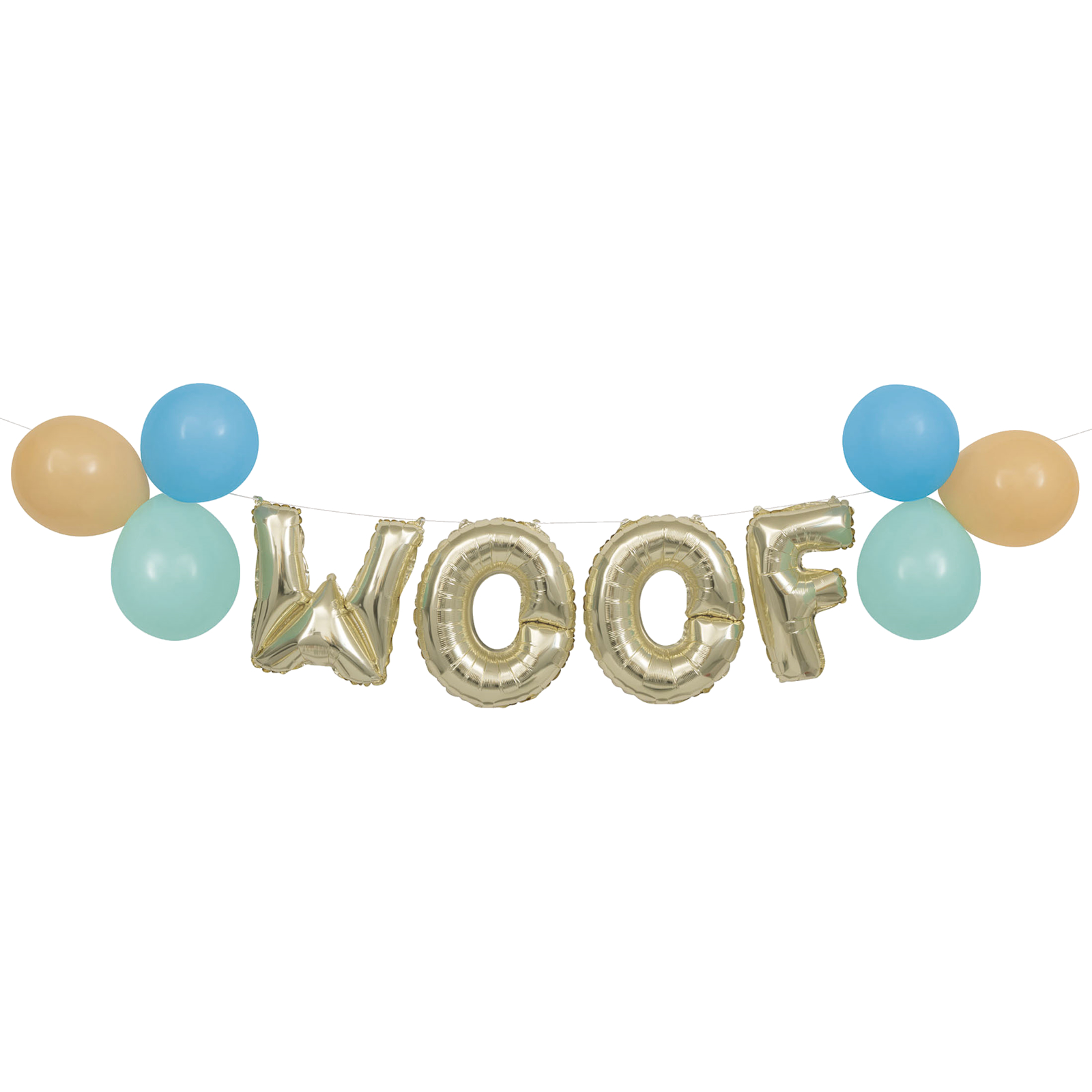 Woof Foil Letter Balloon Banner Kit (Air Fill)