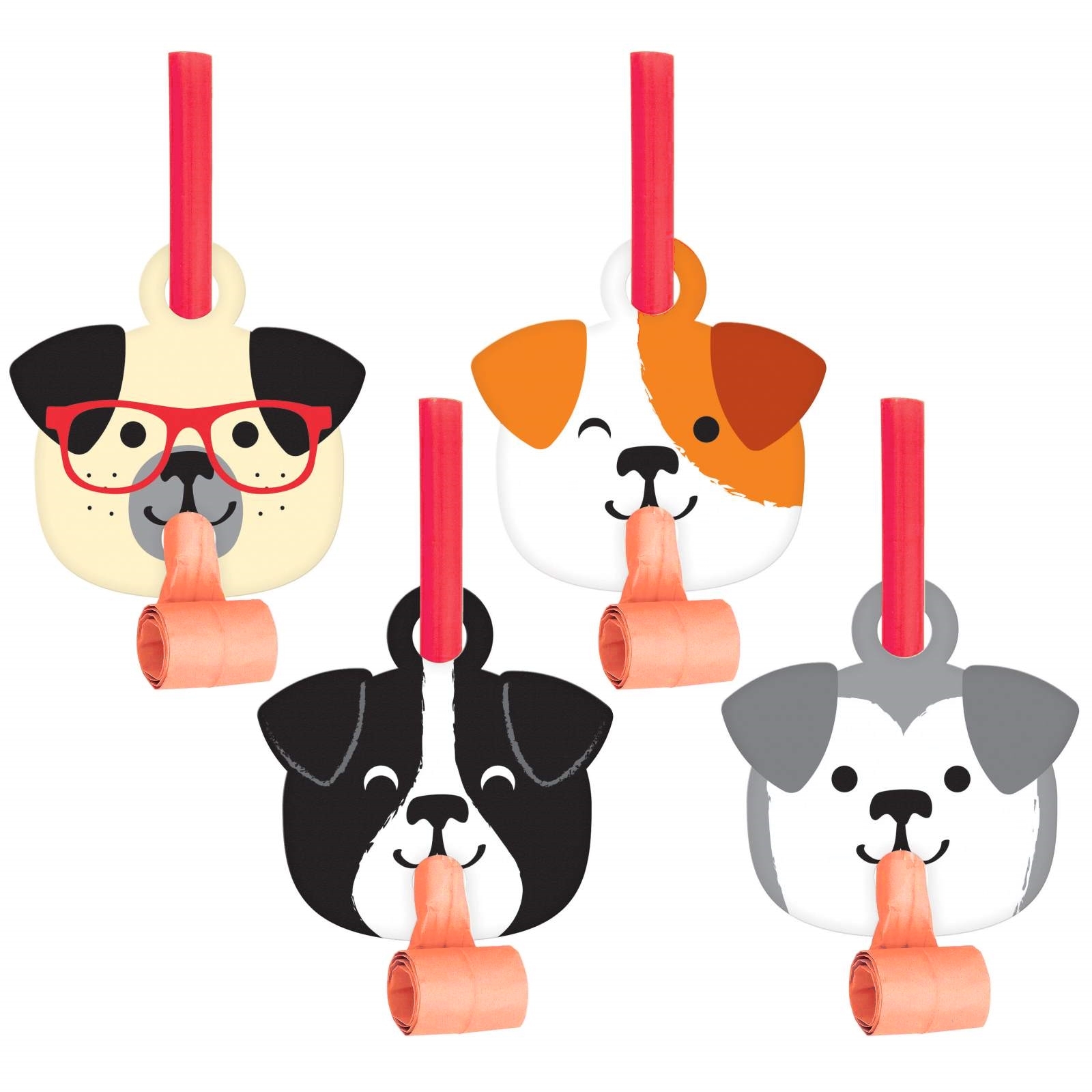 Dog Party Blowers (Pack of 8)