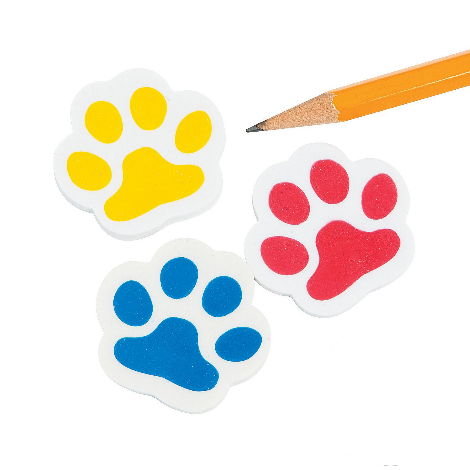 Paw Print Erasers (Pack of 12)