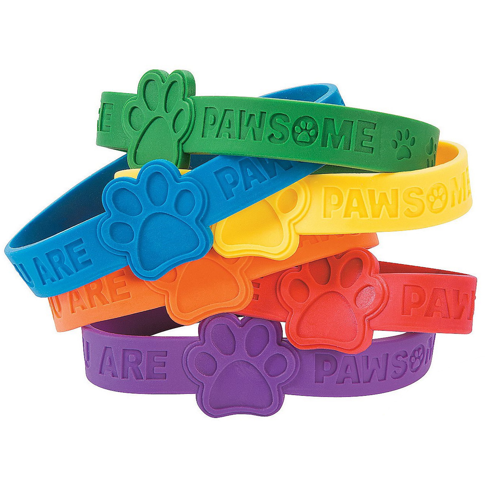 Paw Print Wristbands (Pack of 24)