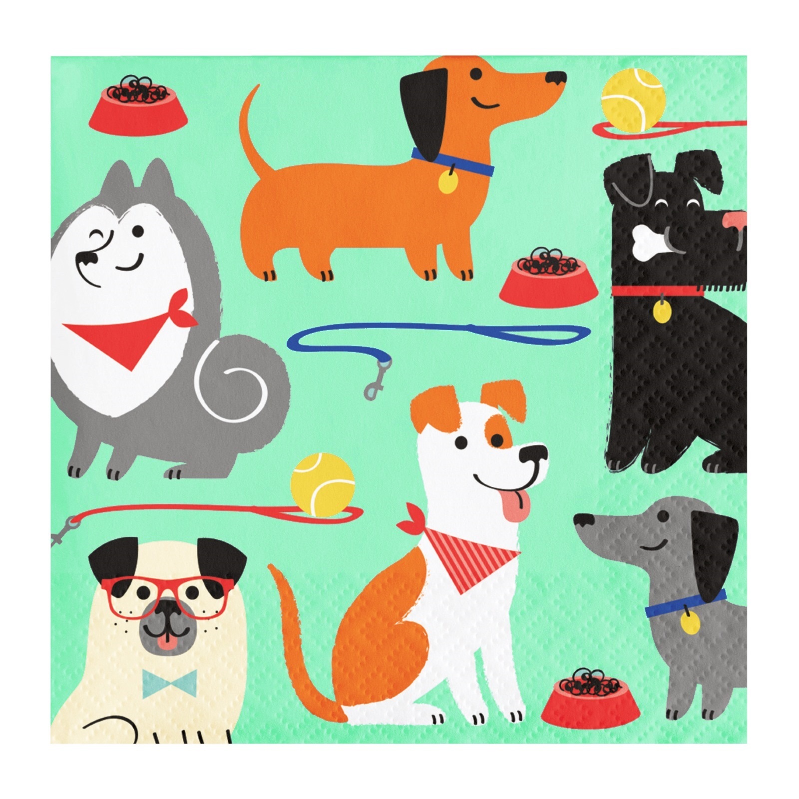 Dog Party Small Napkins / Serviettes (Pack of 16)