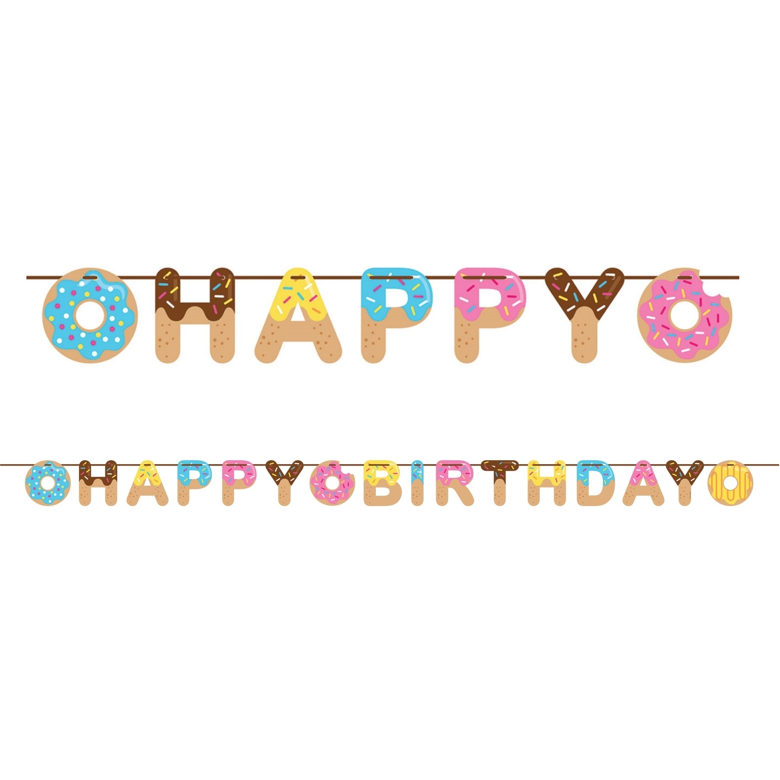 Donut Time Happy Birthday Banner