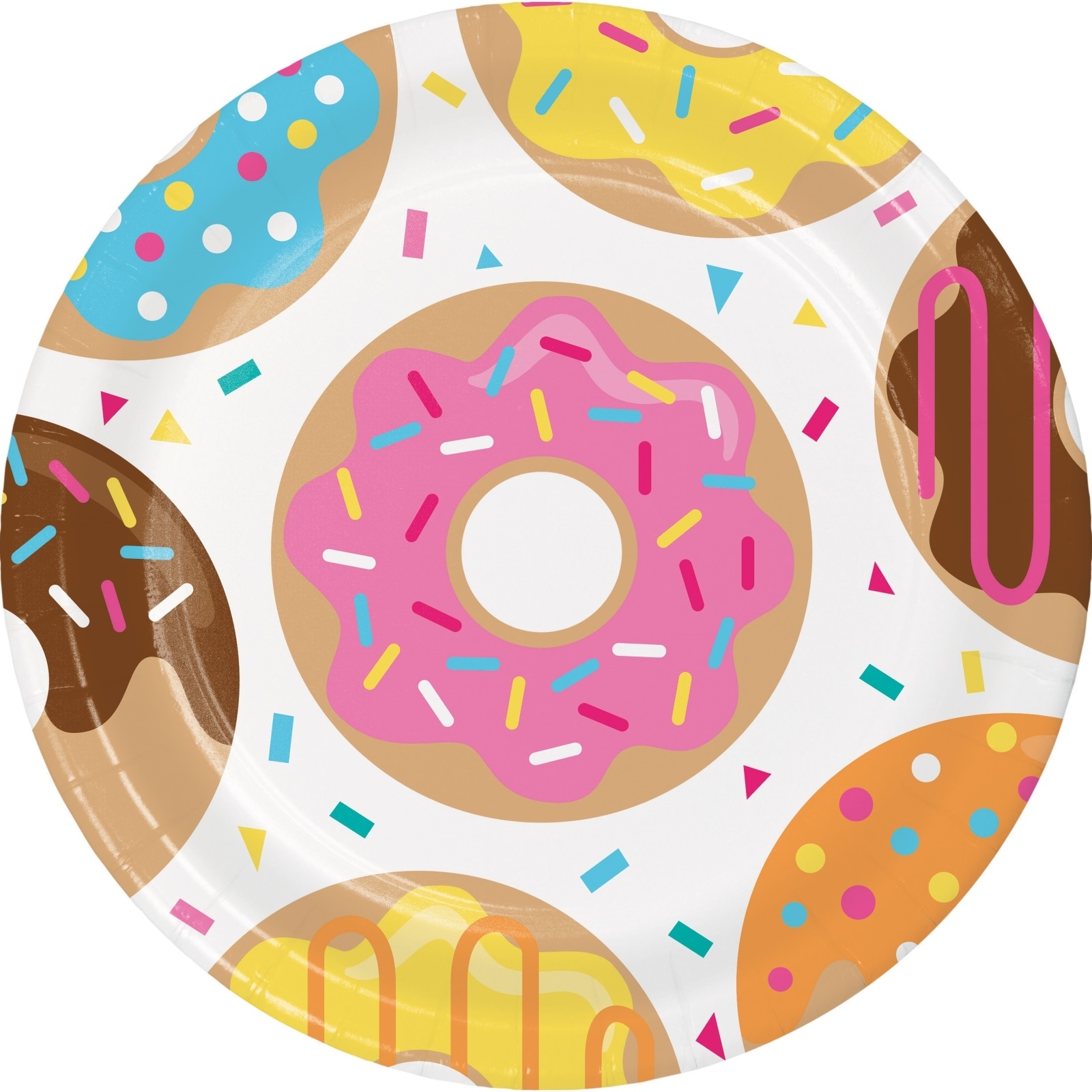 Donut Time Large Paper Plates (Pack of 8)