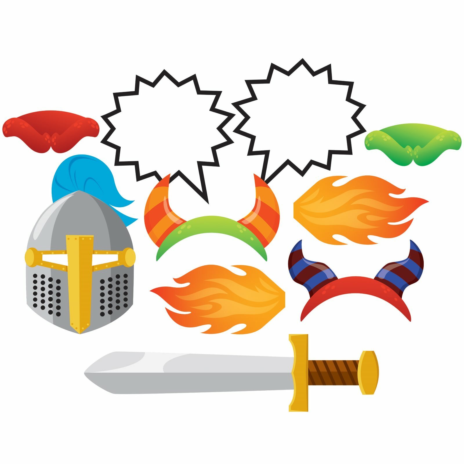Dragons Photo Booth Props (Pack of 10)