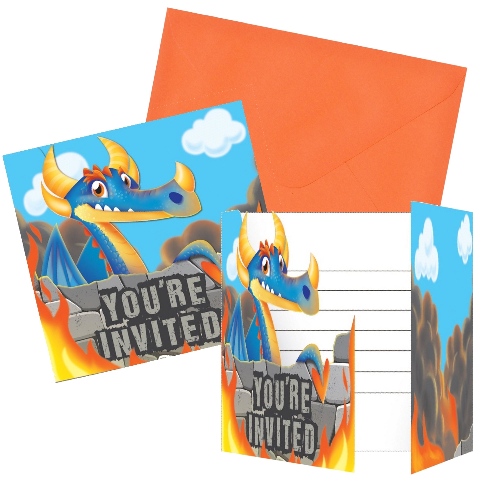 Dragons Invitations (Pack of 8)