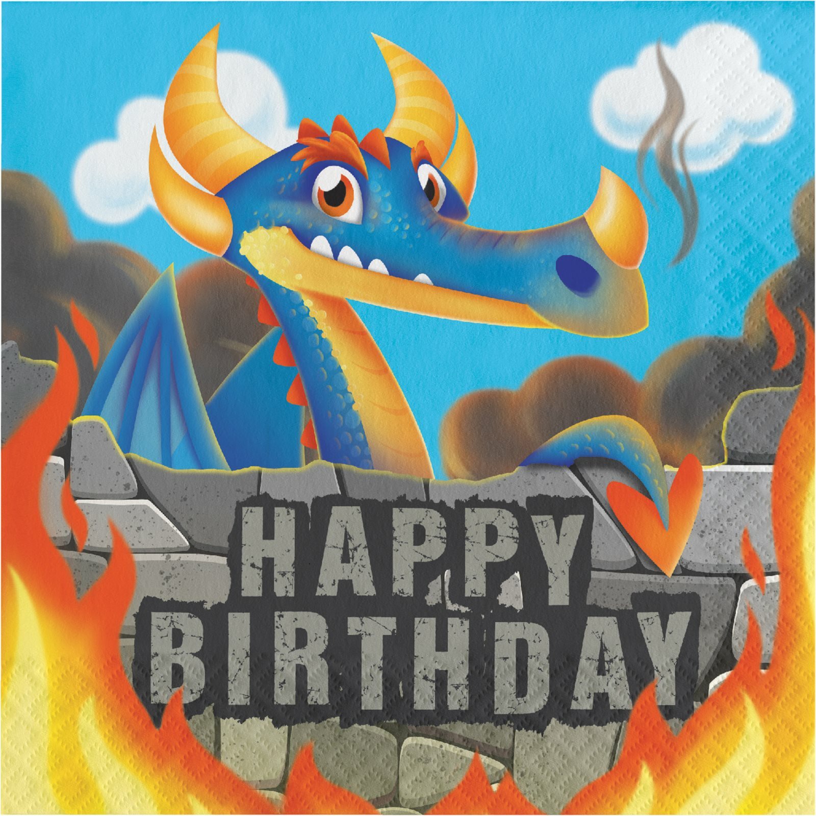 Dragons Happy Birthday Large Napkins / Serviettes (Pack of 16)