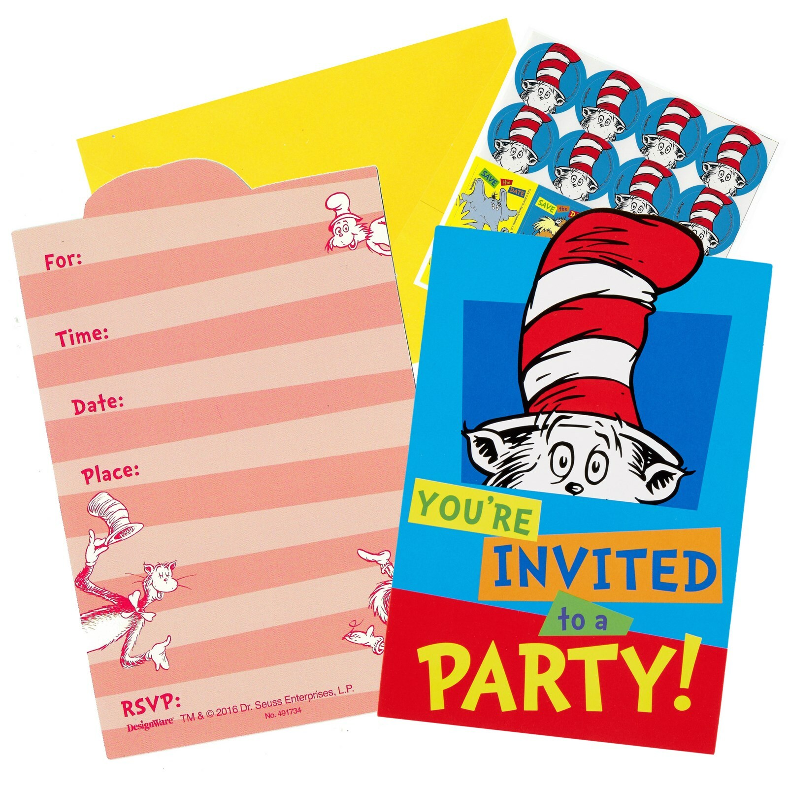 Dr Seuss Invitation Set (Pack of 8)