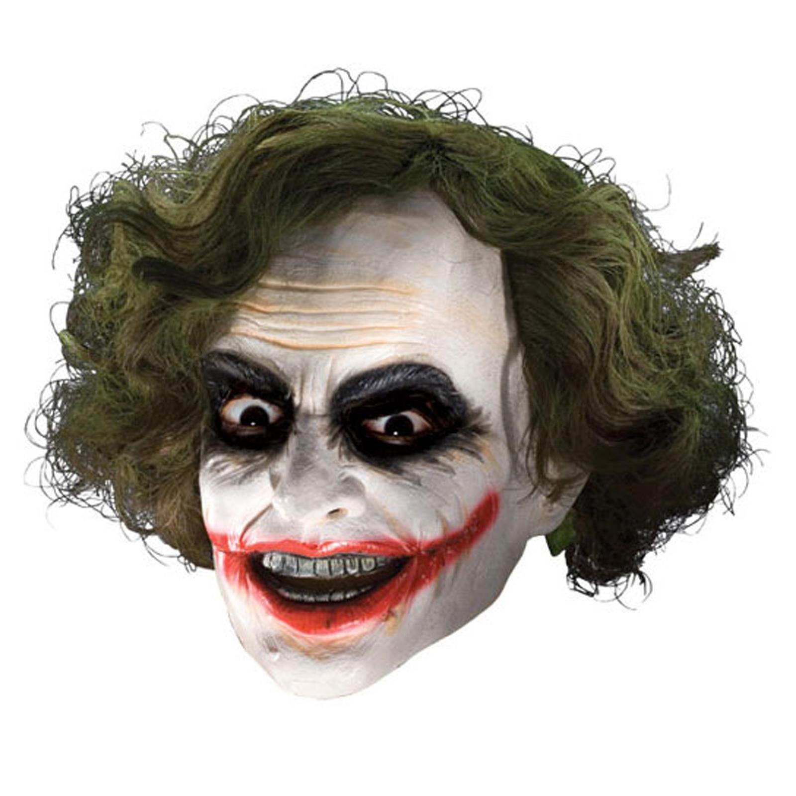 Batman Dark Knight Joker 3/4 Vinyl Adult Mask With Hair