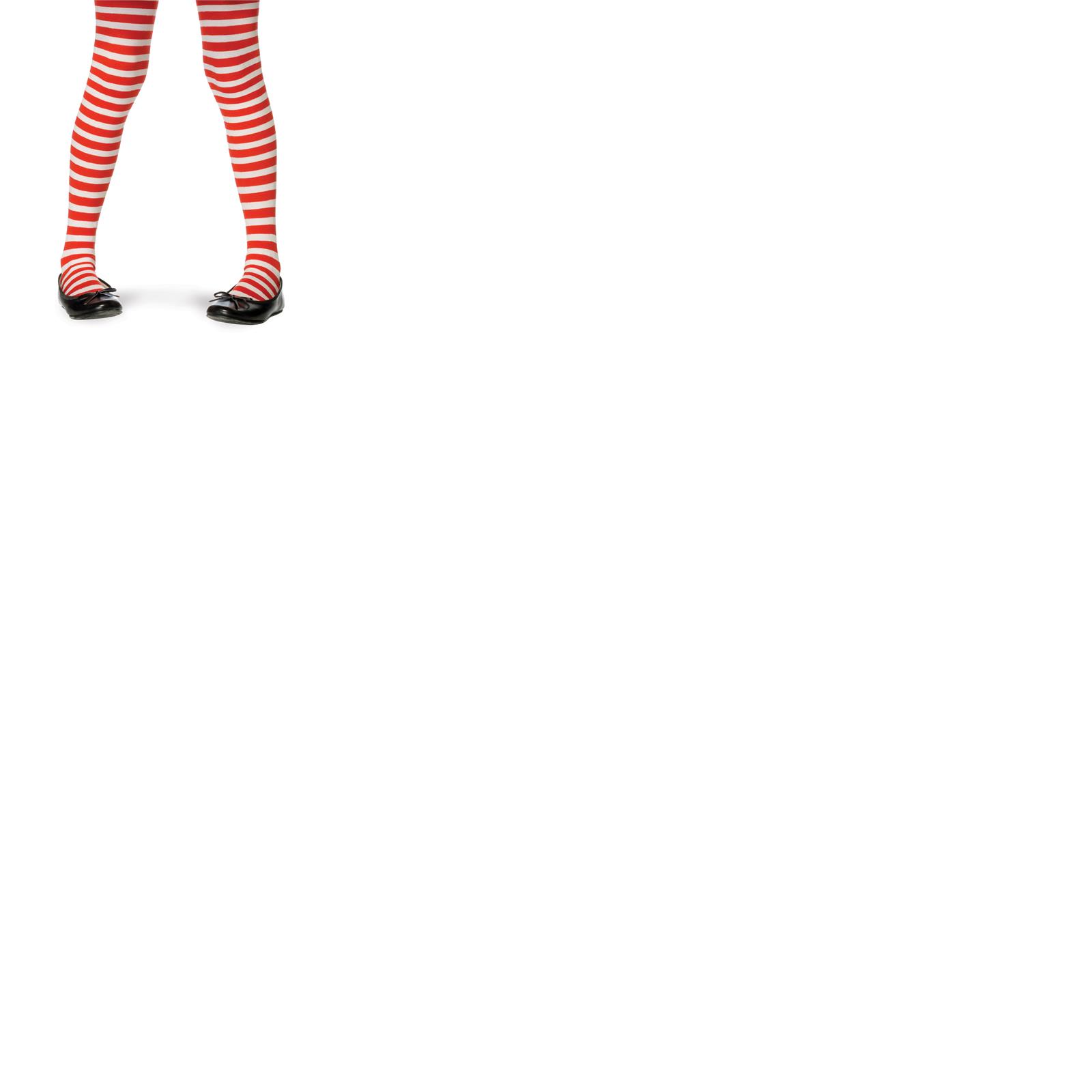 Red White Striped Child Tights 7-10