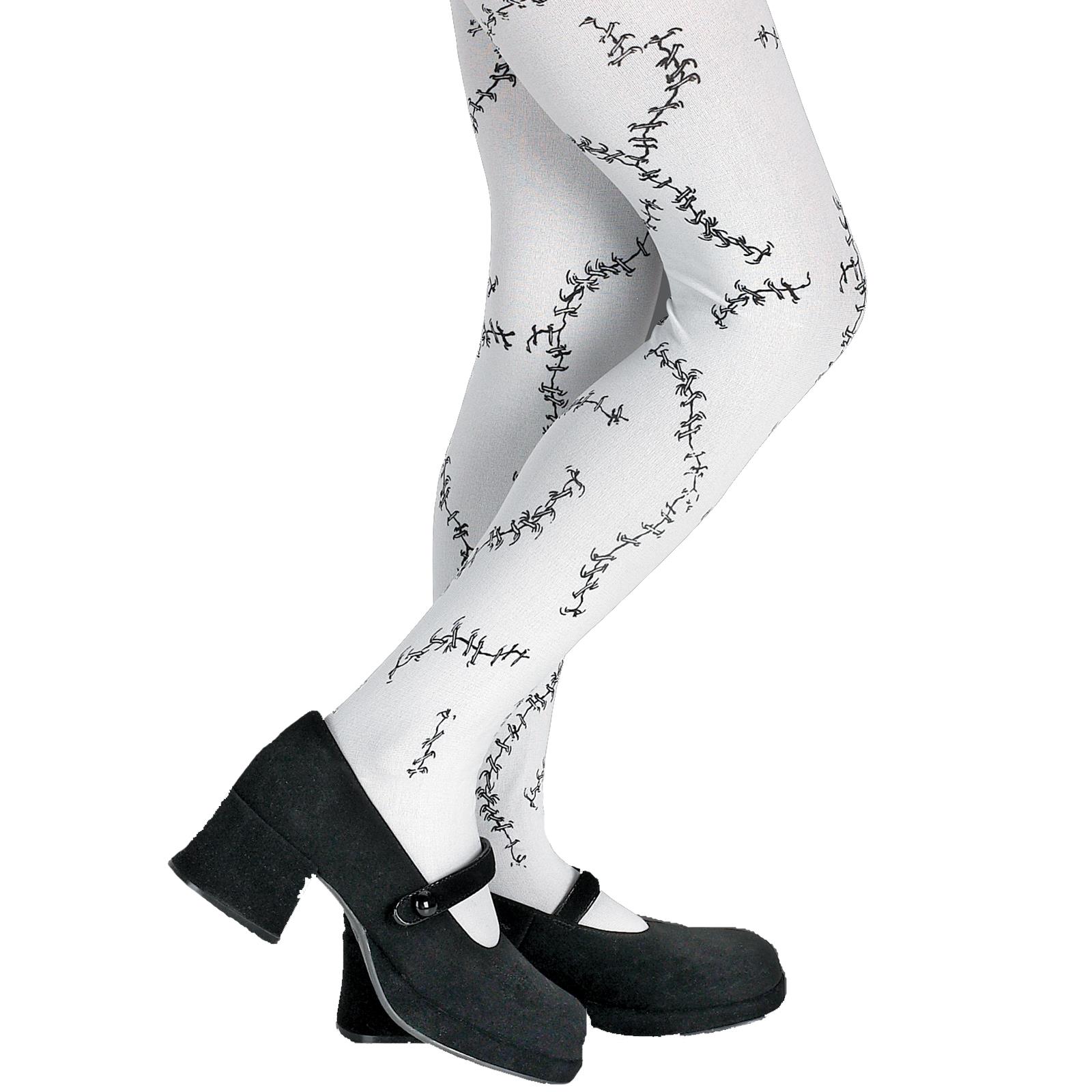 Stitched White Child Tights