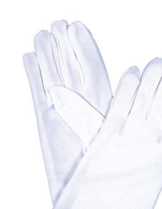 White Nylon Wrist Child Gloves Large