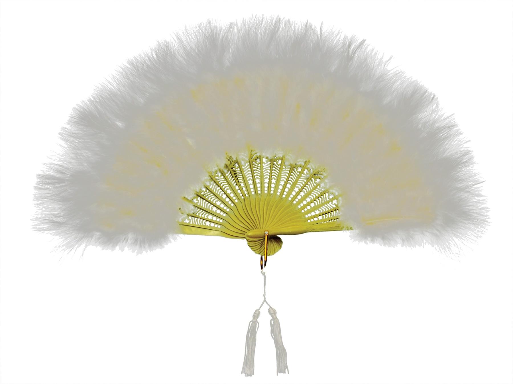 White Marabou Feather Fan Adult Costume Accessory